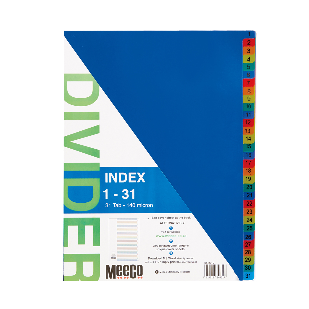 Meeco A4 Polypropylene Dividers Pack Size Product Type - Image 1