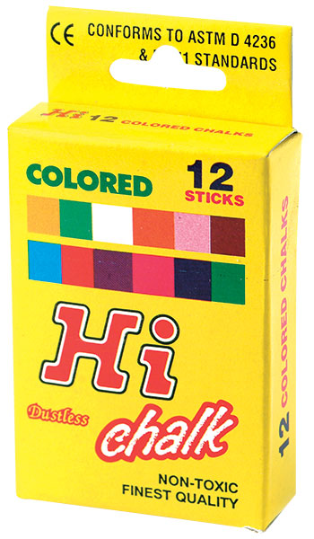 HI Dustless Chalk Assorted 12 Pack