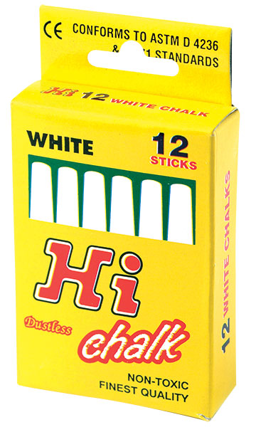 HI Dustless Chalk White 12 Pack