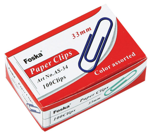 Nexx Paper Clips 33mm Assorted 100 Pack
