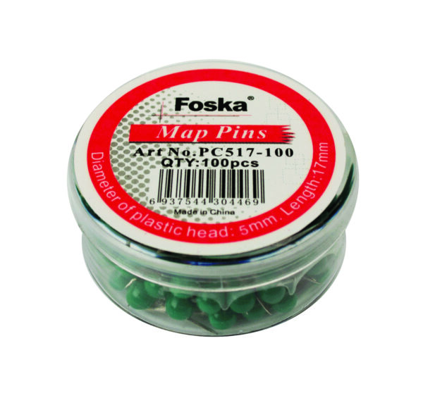 Foska Map Pins Green 100 Pack
