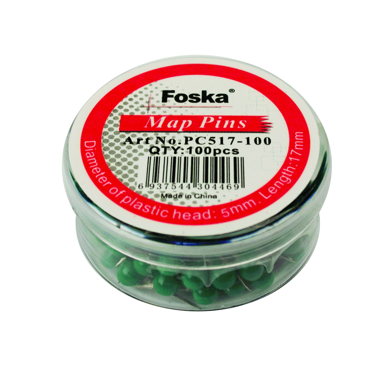 Foska Map Pins Green 100 Pack - Image 1