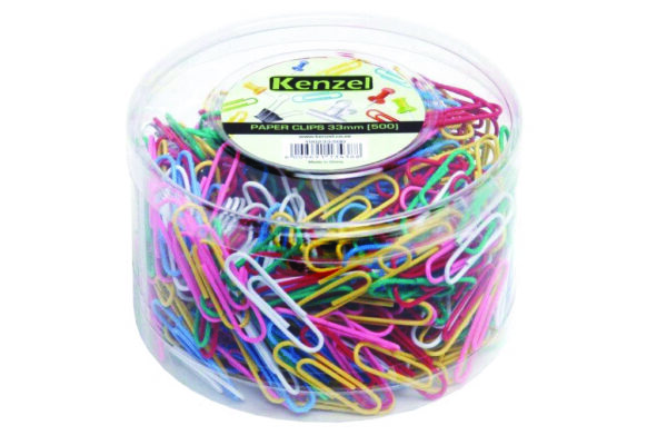 Kenzel Paper Clips 33mm Assorted 500 Pack