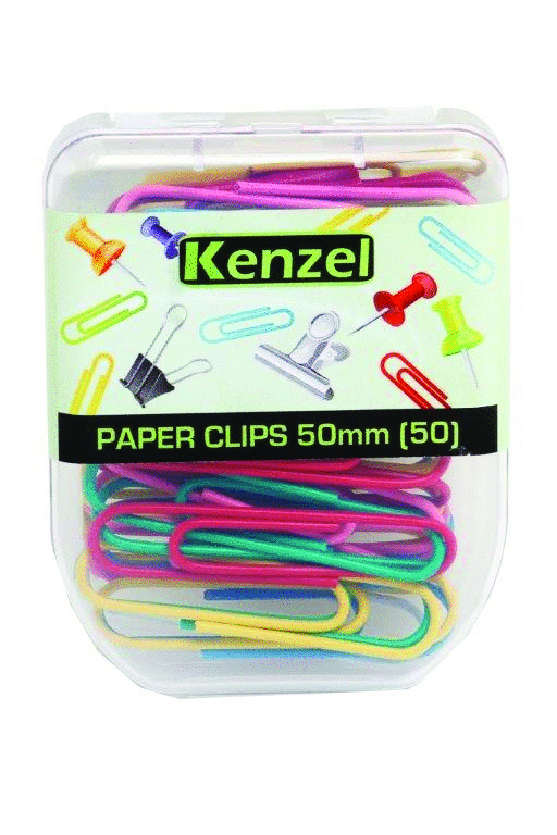 Kenzel Paper Clips 50mm Assorted 50 Pack
