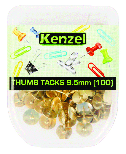 Kenzel Drawing Pins/thumb Tacks Brass 100 Pack