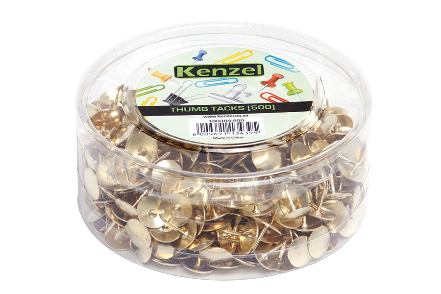 Kenzel Drawing Pins/thumb Tacks Brass 500 Pack - Image 1