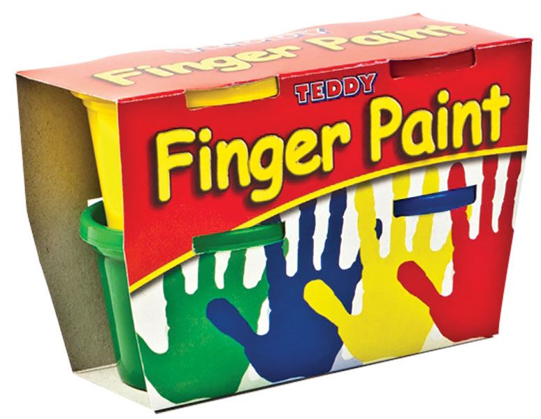Teddy Finger Paint Kit Assorted 4 Pack 100ml - Image 1