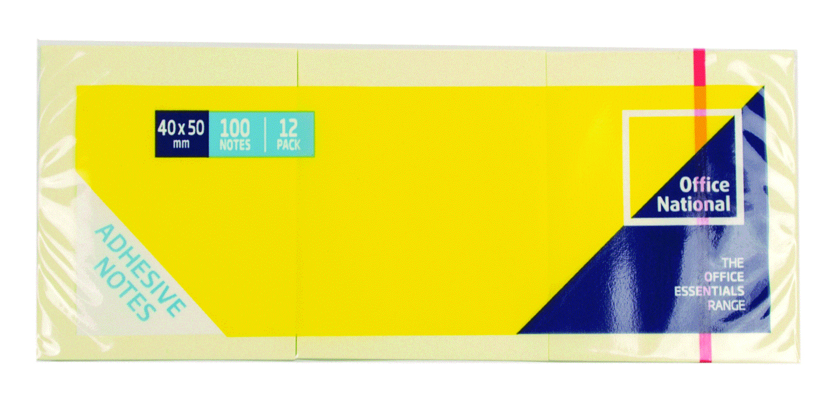 ON Office National Sticky Notes 38x50mm Yellow 12 Pack - Image 1