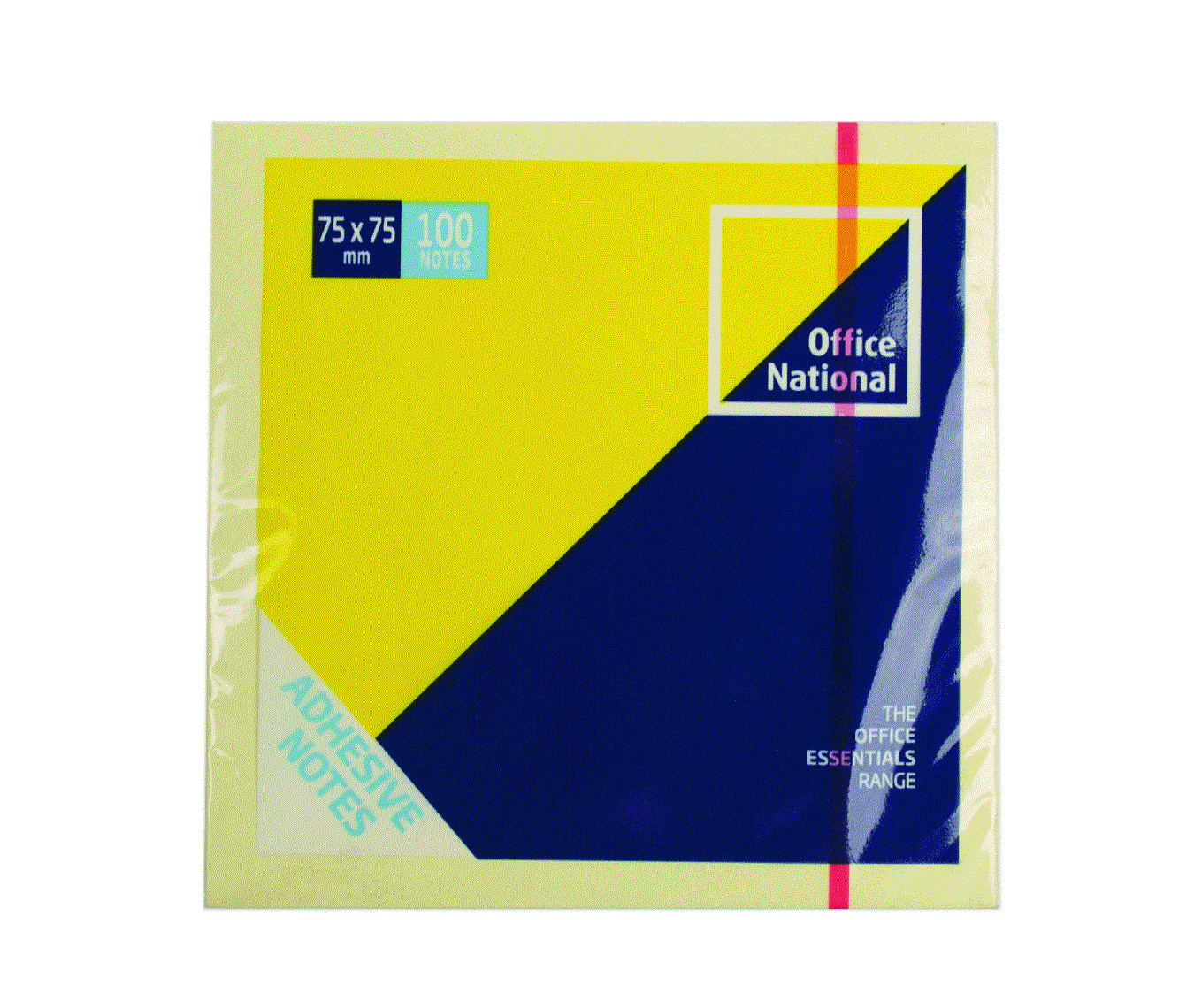 ON Office National Sticky Notes 75x75mm Yellow OFFICE - Image 1