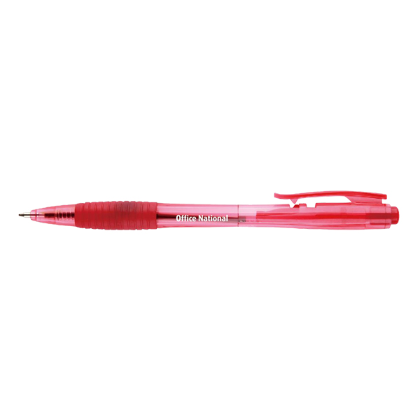 ON Office National Retractable Ballpoint Pen Medium Red