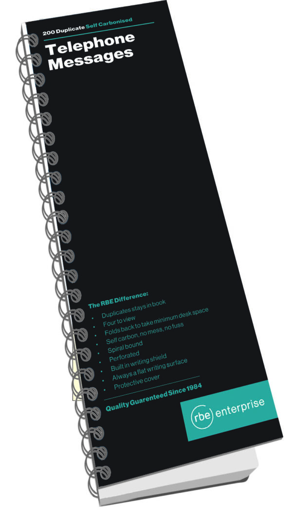 RBE Telephone Message Books 95mmx70mm