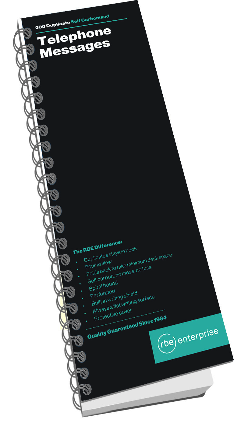 RBE Telephone Message Books 95mmx70mm - Image 1
