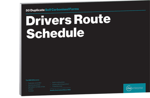RBE Motor Vehicle Log Book and Drivers Trip Schedule A4
