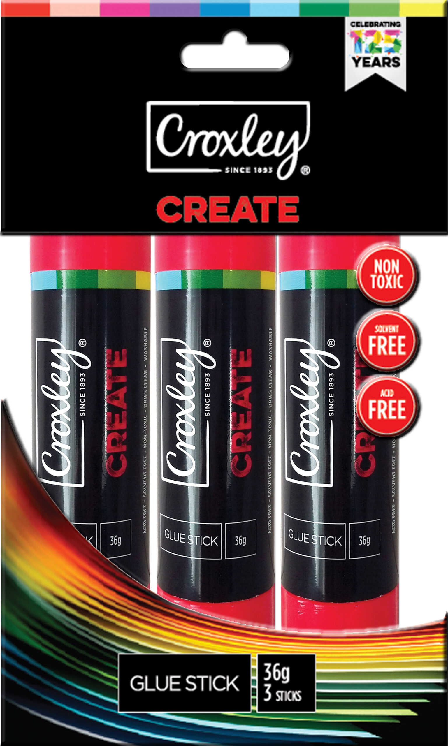 CROXLEY Glue Sticks 36g 3 Pack - Image 1