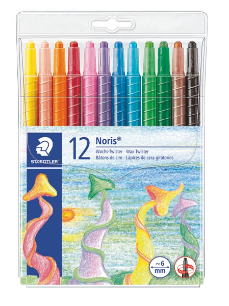 Staedtler Retractable Wax Crayons Assorted 12 Pack