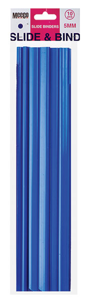 Meeco Slide Binders A4 Blue 10 Pack