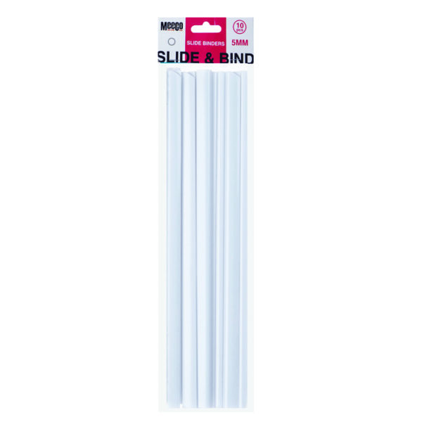 Meeco Slide Binders A4 White 10 Pack