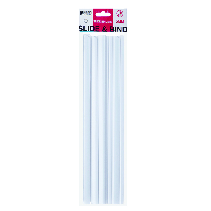 Meeco Slide Binders A4 White 10 Pack - Image 1