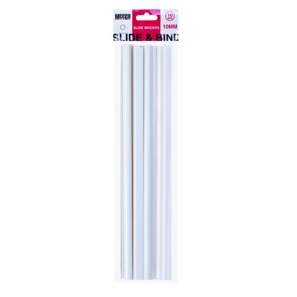 Meeco Slide Binders A4 White 10 Pack