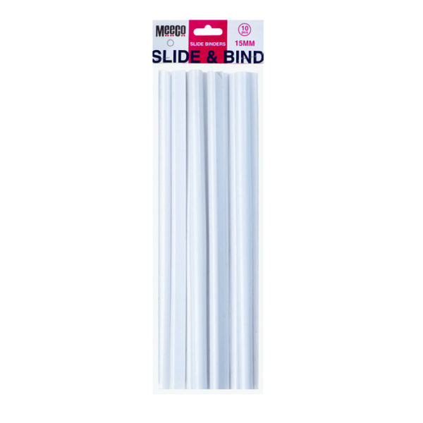 Meeco Slide Binders A4 White 10 Pack