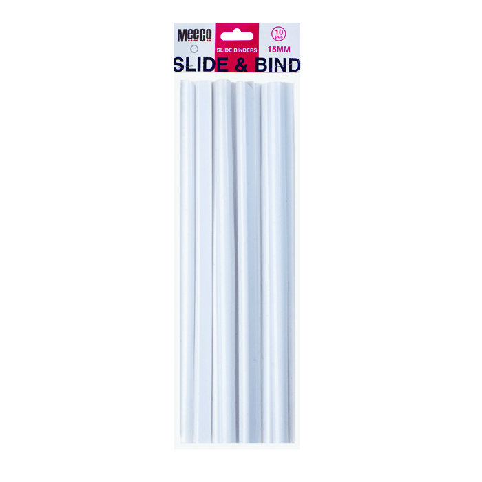 Meeco Slide Binders A4 White 10 Pack - Image 1