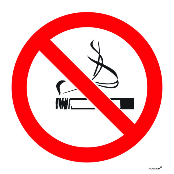 Sign ABS Tower No Smoking 150x150mm