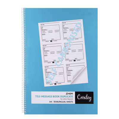 CROXLEY JD40M Telephone Message Duplicate Book