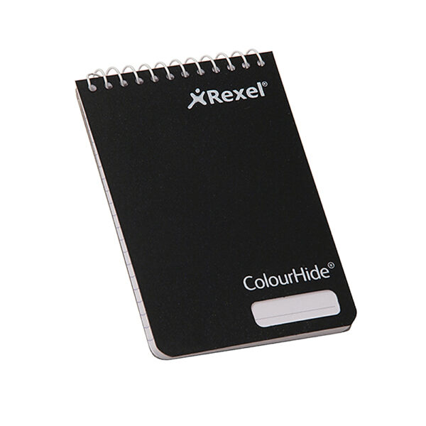 Rexel Colourhide Pocket Notebooks 112x77mm Black 96 Pack