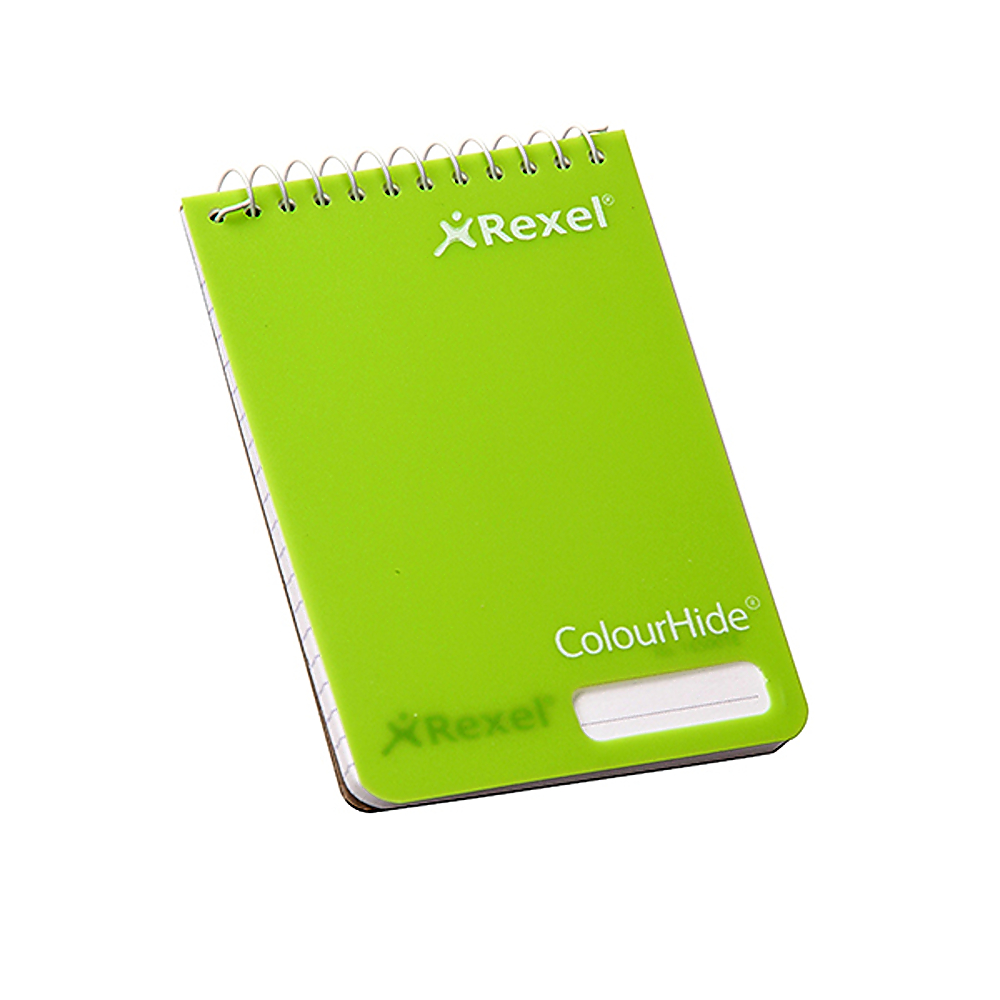 Rexel Colourhide Pocket Notebooks 112x77mm Lime Green 9 - Image 1