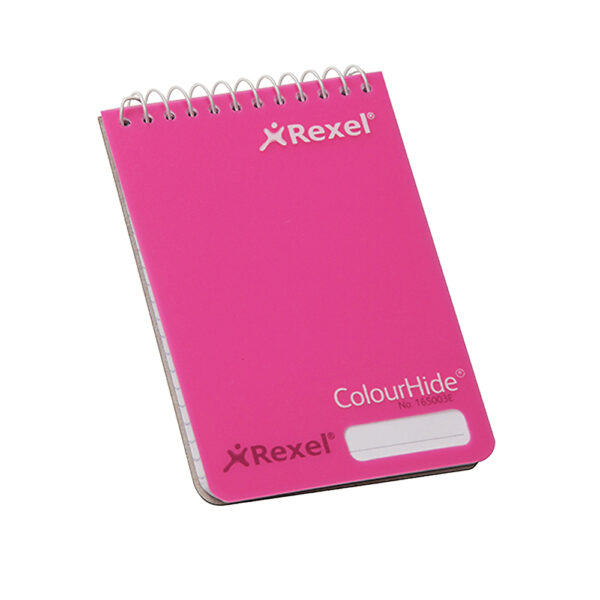 Rexel Colourhide Pocket Notebooks 112x77mm Pink 96 Pack