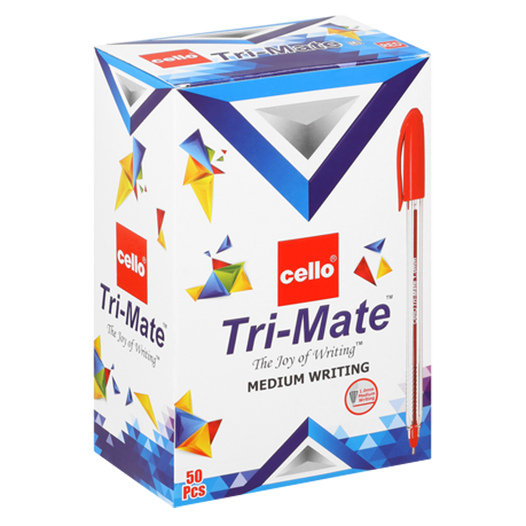 BIC Trimate Cello Ballpoint Pen 1.0mm Red - Image 1