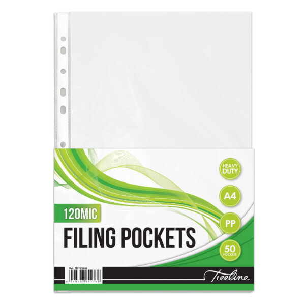 File Pocket Treeline 120Mic A4 50Pk