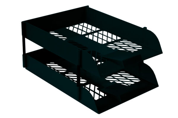 Treeline Letter Tray Sets Black 2 Pack A4