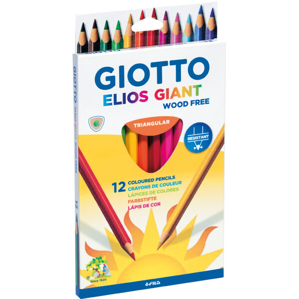 Giotto Elios Giant Coloured Pencils 12 Pack