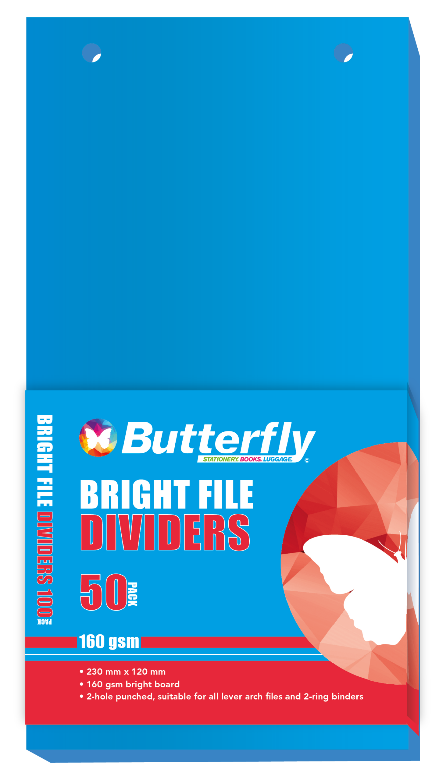 Divider File Butterfly BrightBlu 50Pk - Image 1