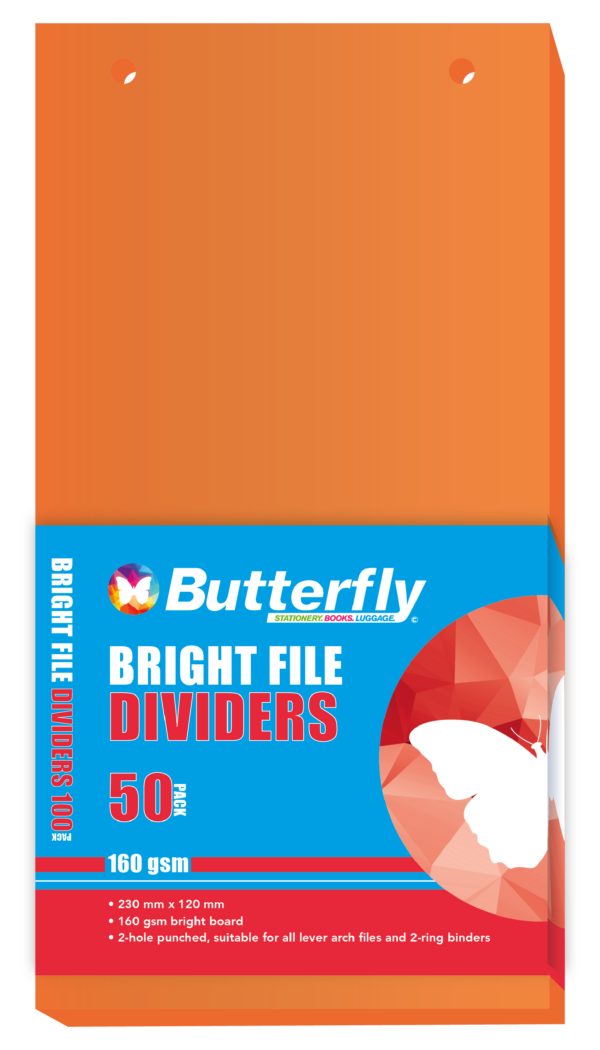 Divider File Butterfly BrightOra 50Pk