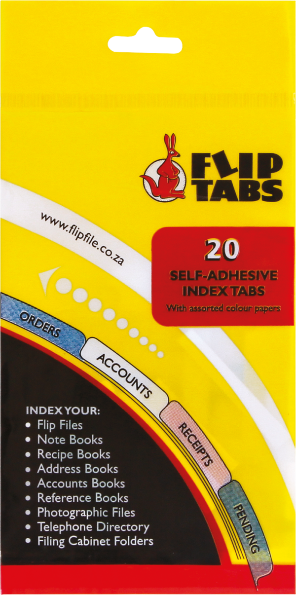 FlipFile Flip File Filing Tabs 20 Pack FLIP FILE