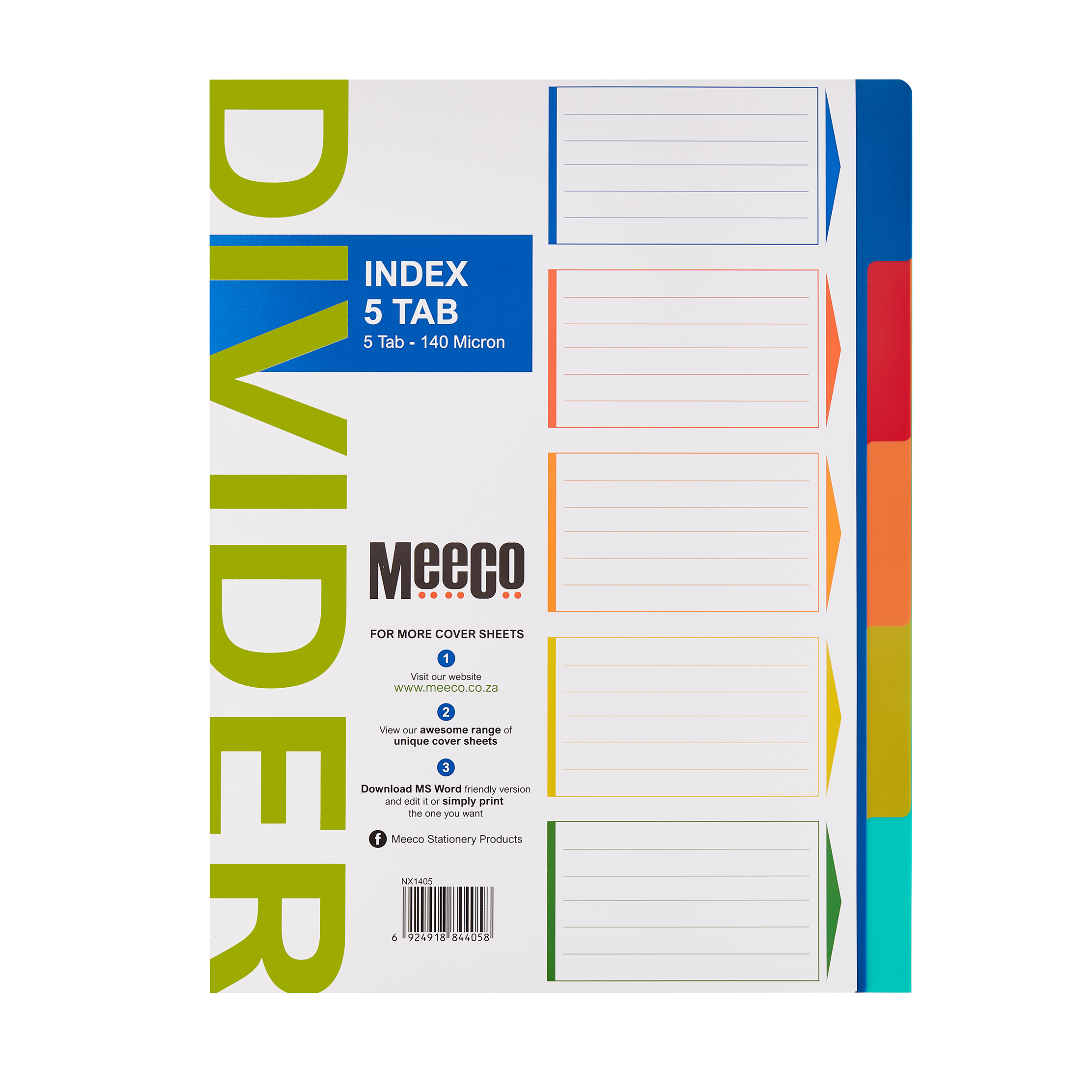 Meeco A4 Polypropylene Dividers Pack Size Product Type - Image 1