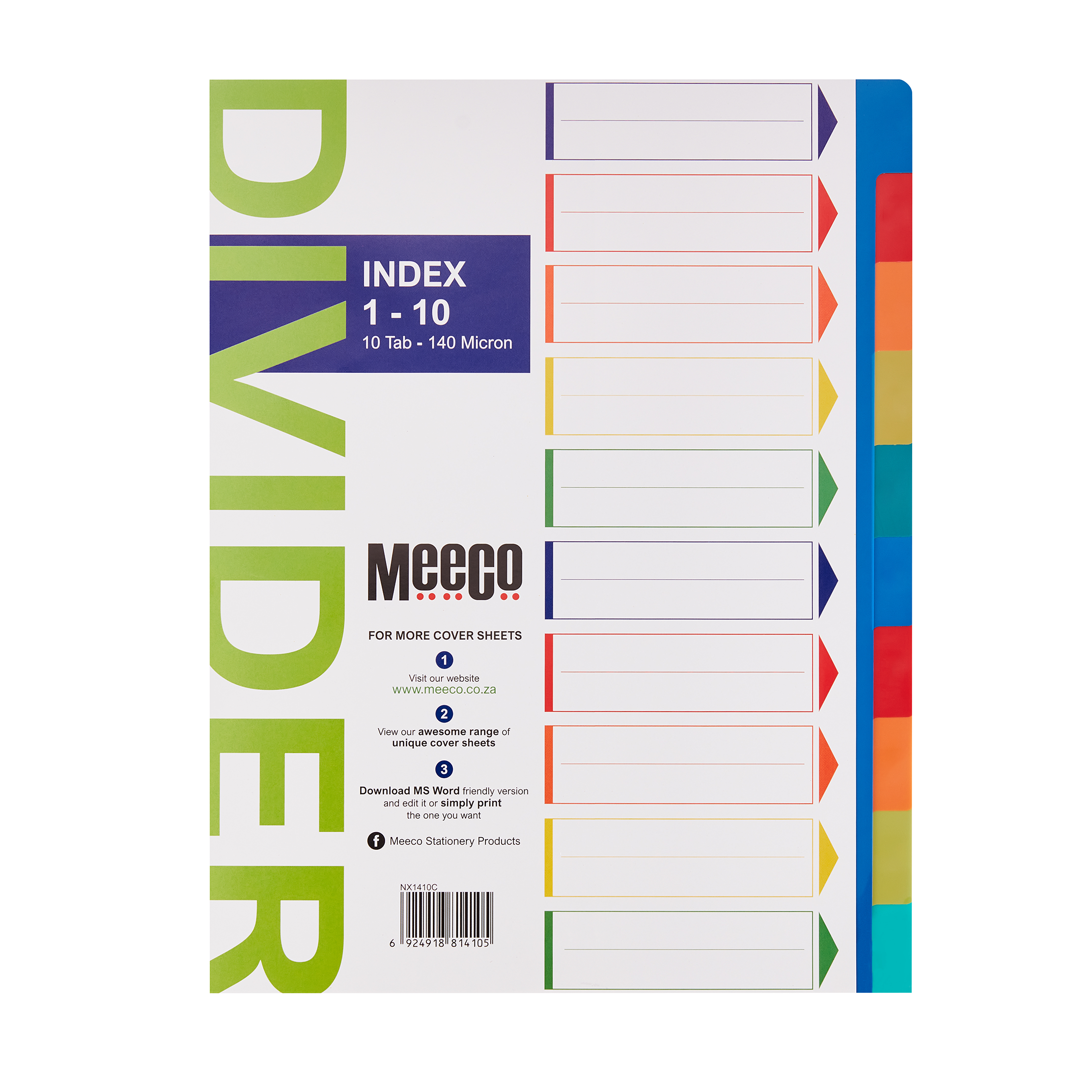 Meeco A4 Polypropylene Dividers Pack Size Product Type - Image 1
