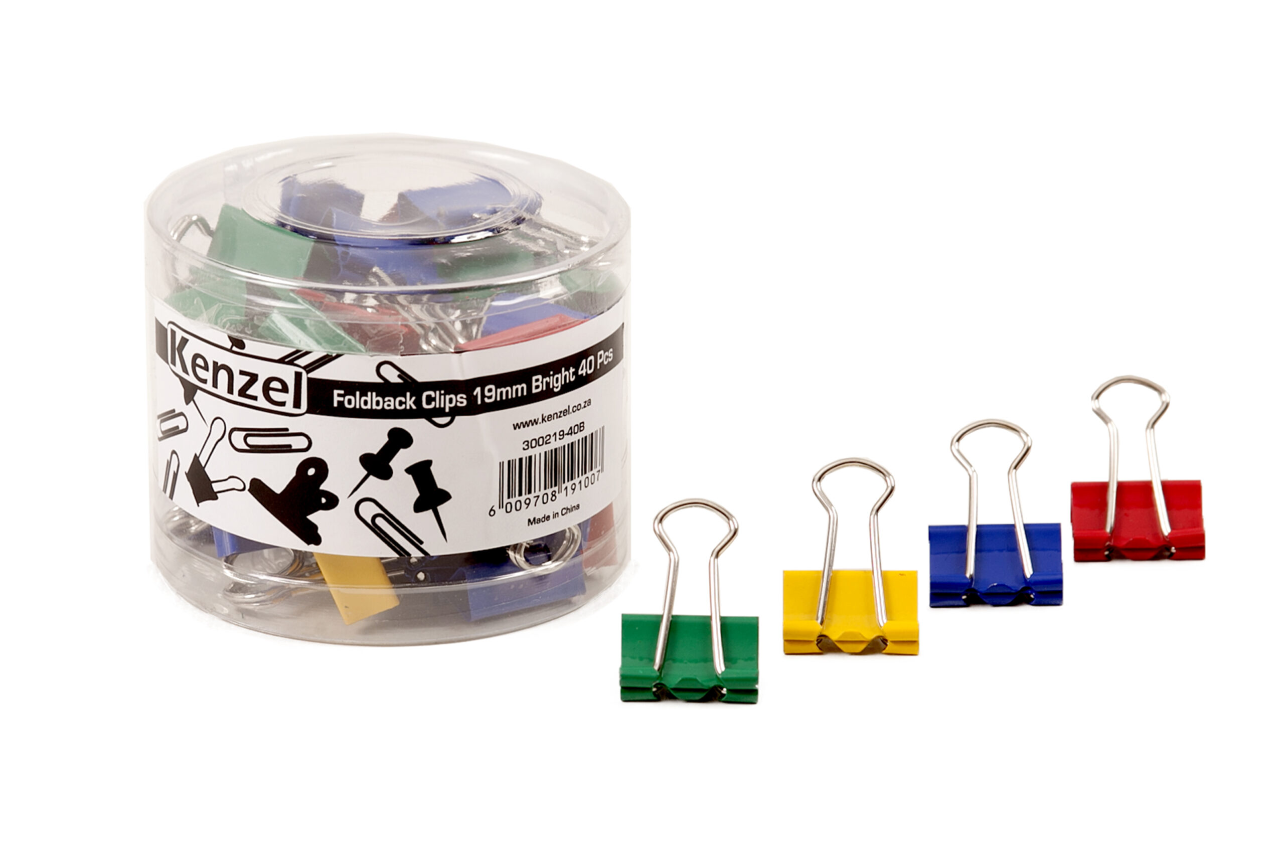 Kenzel Foldback Clips 19mm Bright 40 Pack - Image 1