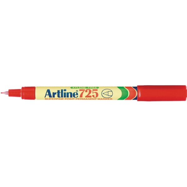 Artline 725 Superfine Tip Permanent Marker Red 0.4mm