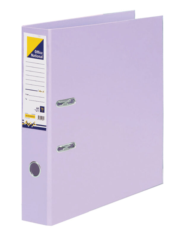 ON A4 Polypropylene Lever Archive 70mm Pastel Lavender