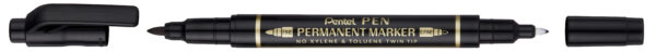 Pentel Permanent Twin Marker Black 1.2mm