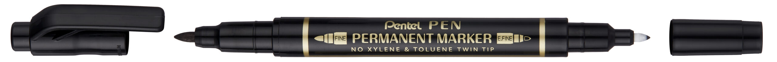 Pentel Permanent Twin Marker Black 1.2mm - Image 1