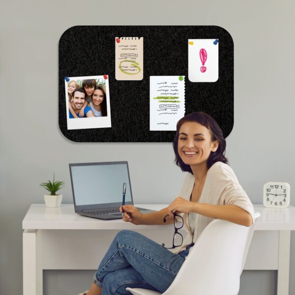 Parrot Adhesive Frameless Pin Boards 900x600mm Black