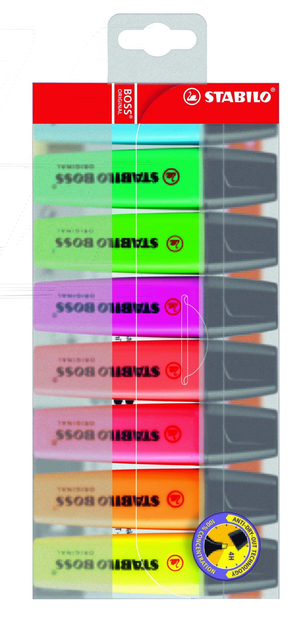 Stabilo BOSS Highlighters Assorted Bright 8 Pack 2mm - Image 1