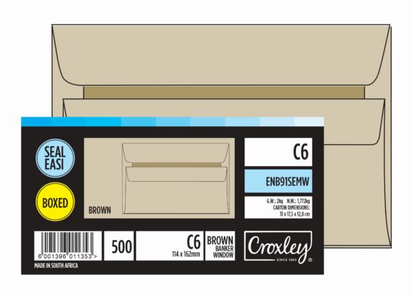 CROXLEY C6 Seal Easi Envelopes Manila 500 Pack