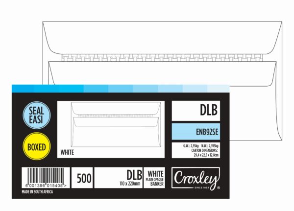 CROXLEY DLB Seal Easi Envelopes White 500 Pack