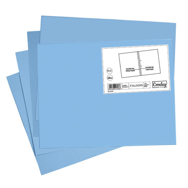 CROXLEY Manila Folders Blue 100 Pack 220gsm