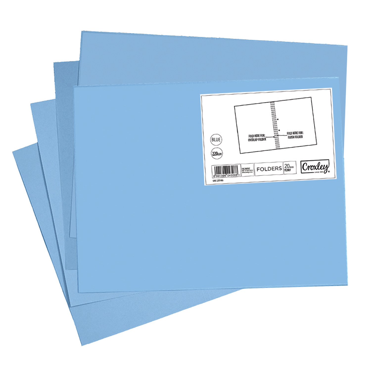 CROXLEY Manila Folders Blue 100 Pack 220gsm - Image 1